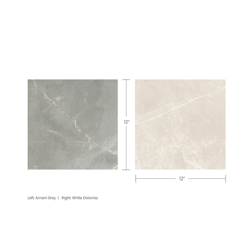 Tuscany Checkerboard 12X12 Amani Grey And Dolomia, Amani Gray/Dolomia