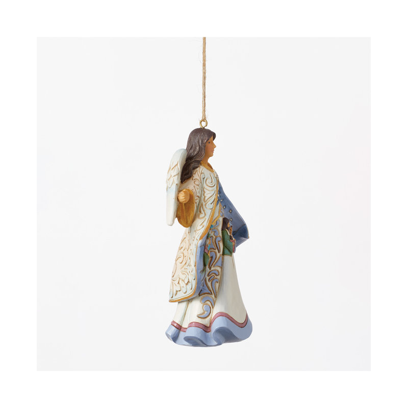 Angels Jim Shore Heartwood Creek Angel Nativity Coat Scene Hanging Christmas Ornament 4.5in H