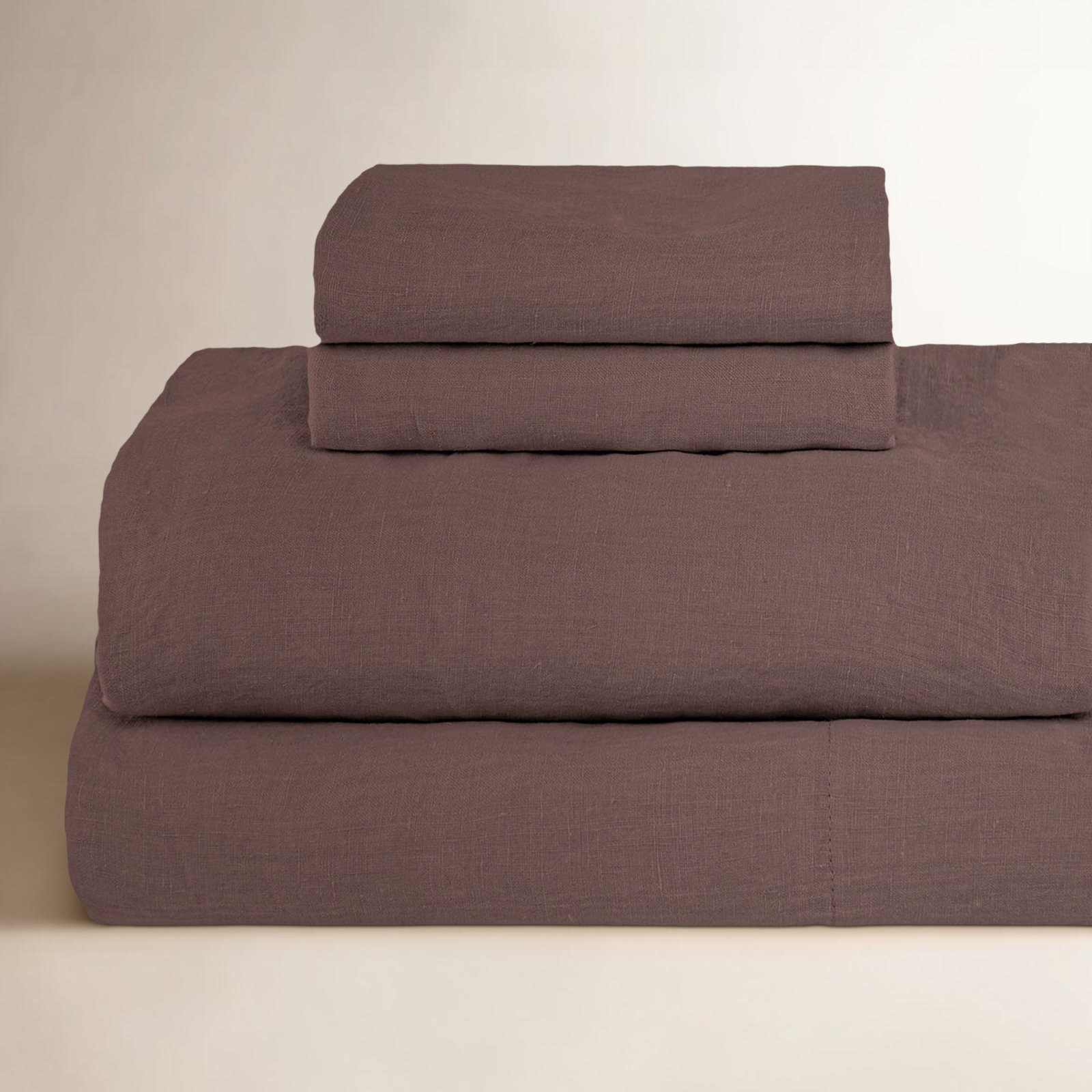 Linen Sheet Set, Clove, Queen Sheet Set with 2 Pillowcases