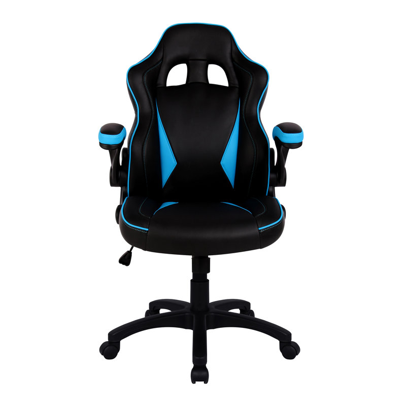 Zipcode Design Ottman Adjustable Ergonomic Faux Leather PC & Racing Game Chair, Blue/Black