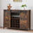 Farmhouse Wine Bar Cabinet,47" Coffee Bar Cabinet With Sliding Barn Door, Buffet Sideboard Cabinet With 16 Bottle Wine Rack For Dining, Living Room-1299585423