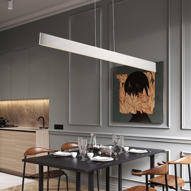 Luminaire suspendu simple à 1 lumière Tarrance, H 74,8 po x l 47,6 po x P 3,1 po, Aluminium