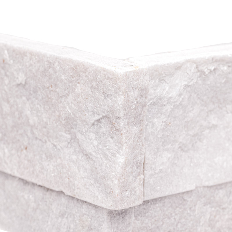 Stonecrest 9 in. x 18 in. Split Face Natural Stone Ledger Corner Wall Tile, Auric White