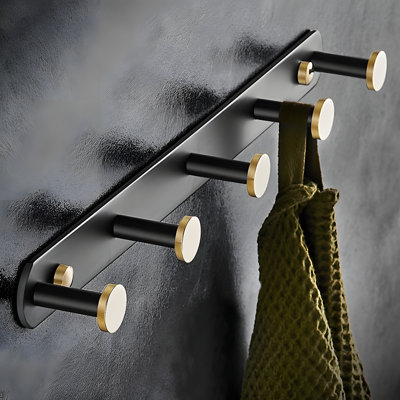 Premium Solid Copper Bathroom Towel Hooks - No Drill Wall Mounted Clothes Hook For Luxury Bathroom & Shower Organization