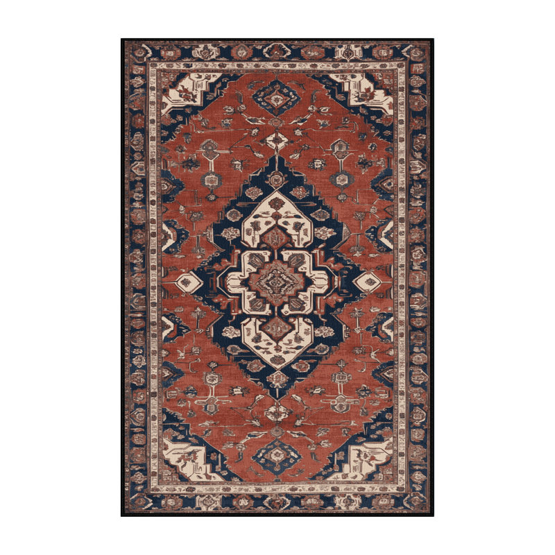 Tapis brun lavable à la machine, Rectangulaire 7 pi x 10 pi