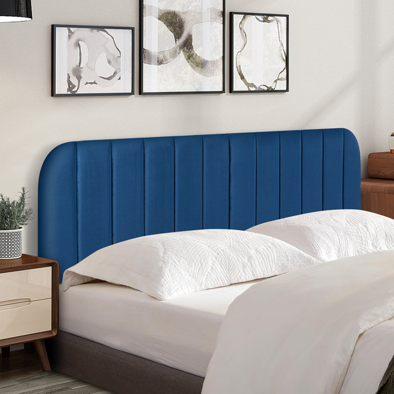 Upholstered Easy Assemble Headboard, Blue, King