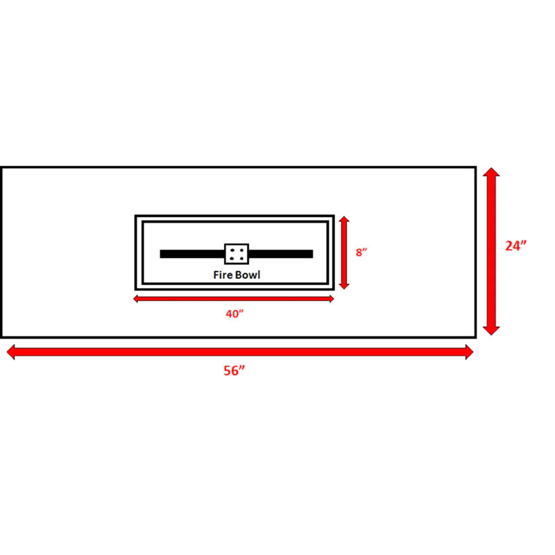 Table de foyer d'extérieur au propane moderne de conception moderne en béton renforcé de fibres, 50 000 (42 po), allumage par bouton-poussoir, table en béton Lava For Atmosphere, 60 000 (56 po), visuels de flamme,