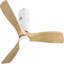 Ventilateur de plafond décoratif 52 pouces avec télécommande 6 vitesses et 3 pales en bois massif réversible pour moteur DC