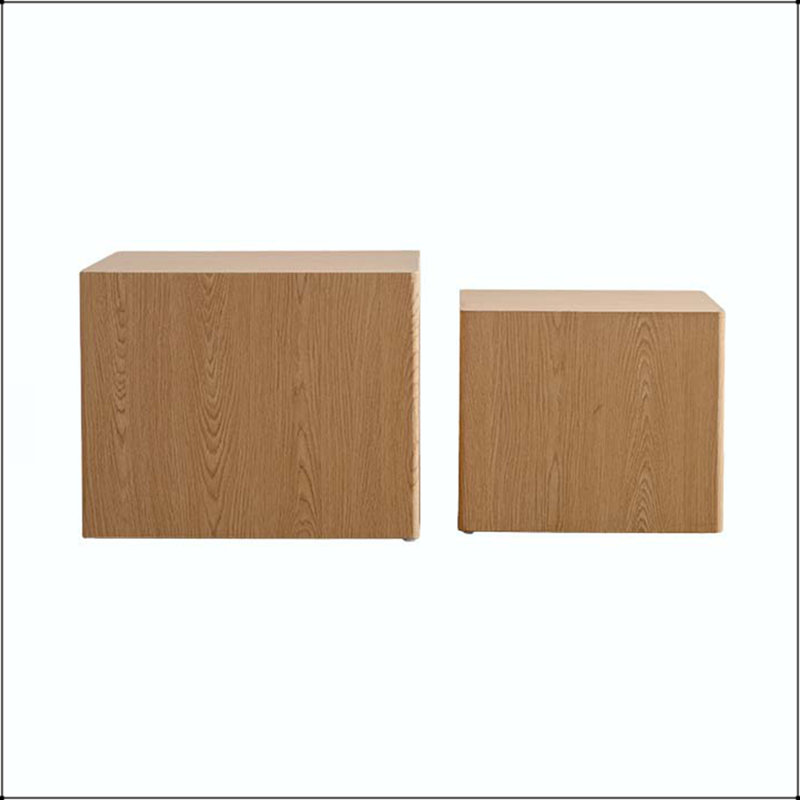 Ensemble de 2 tables basses gigognes, Natural Wood