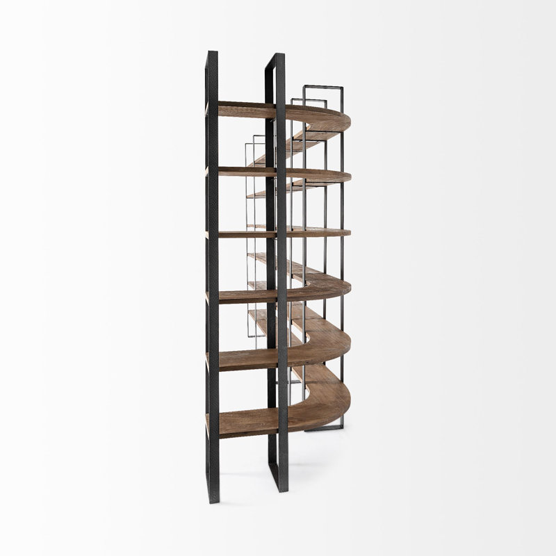 Corner Bookcase, Black/Dark Brown