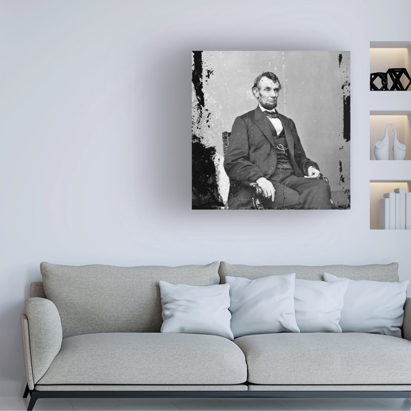 Art sur toile Marcus Jules Abraham Lincoln, H 14 po x l 14 po
