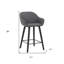 Tabouret de bar 30 po en similicuir gris avec structure en bois