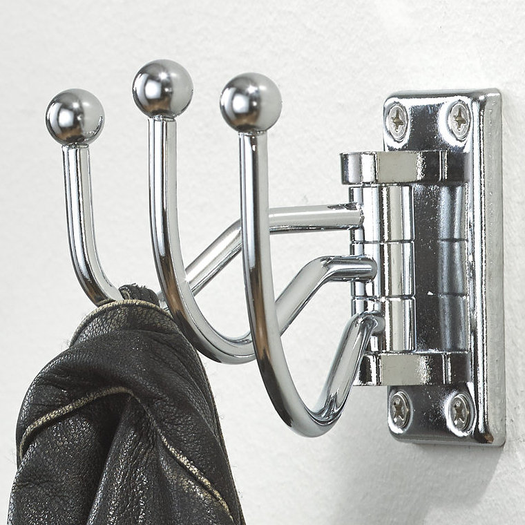Crochet mural pivotant utilitaire, Chrome