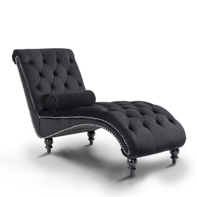 Velvet Upholstered Tufted Chaise Lounge