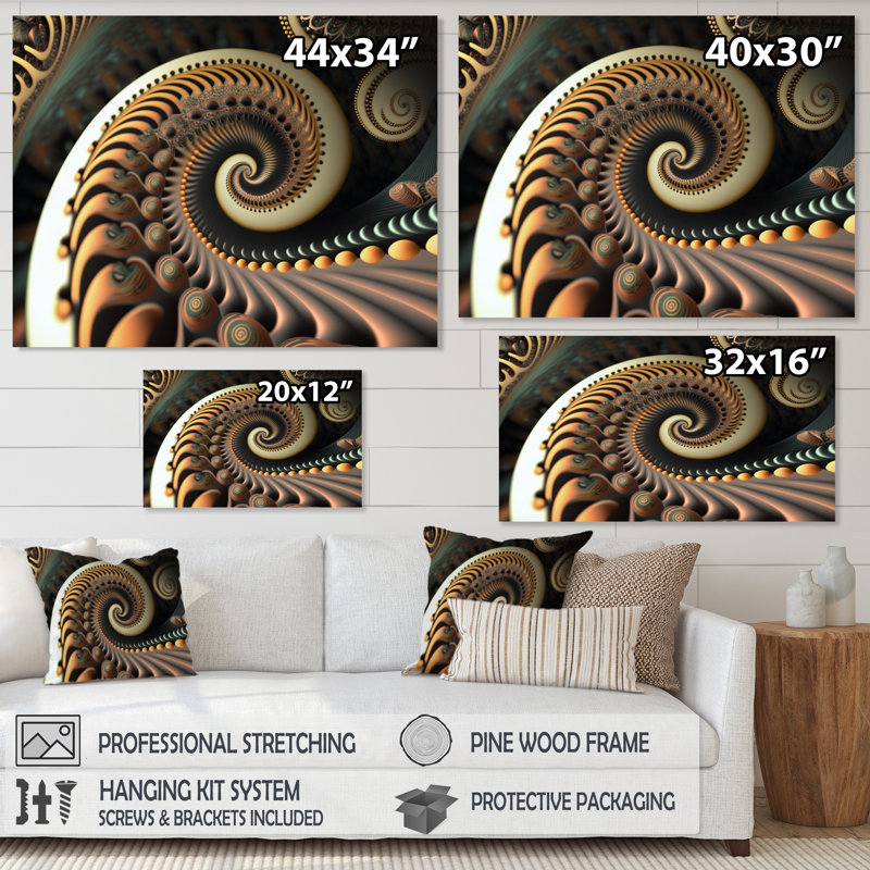 Valhalla Golden Fractal Bliss I - reproduction sur toile, H 34 po x l 44 po x P 1,5 po, Toile tendue