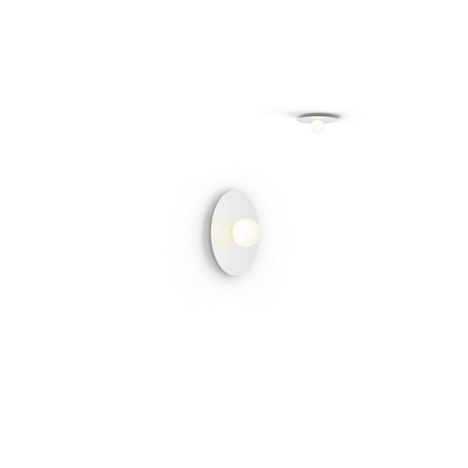 Bola Flush Disc, White, 6.2" H x 12" W x 12" D