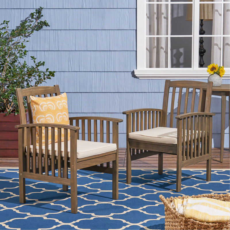 Chaise 2 pièces avec 2 coussins Casa Acacia, Gris, Crème