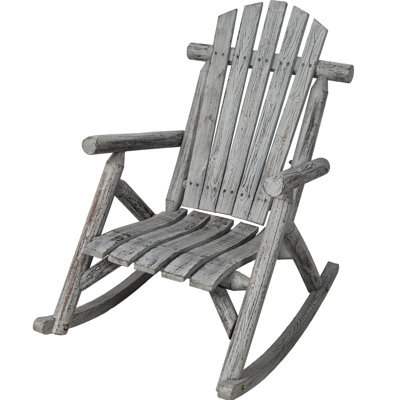 Gray Fir Log Rocking Chair With Swing - Inspired Design, Ergonomic Lumbar Support, And Fast Assembly Assignment For Lawn, Fire Pit, Indoor Outdoor Rocker Made From Wood, Simple Method,  Yard,