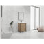 Meuble-lavabo indépendant de 24 pouces avec lavabo en résine et 2 portes d'armoire à fermeture automatique silencieuses