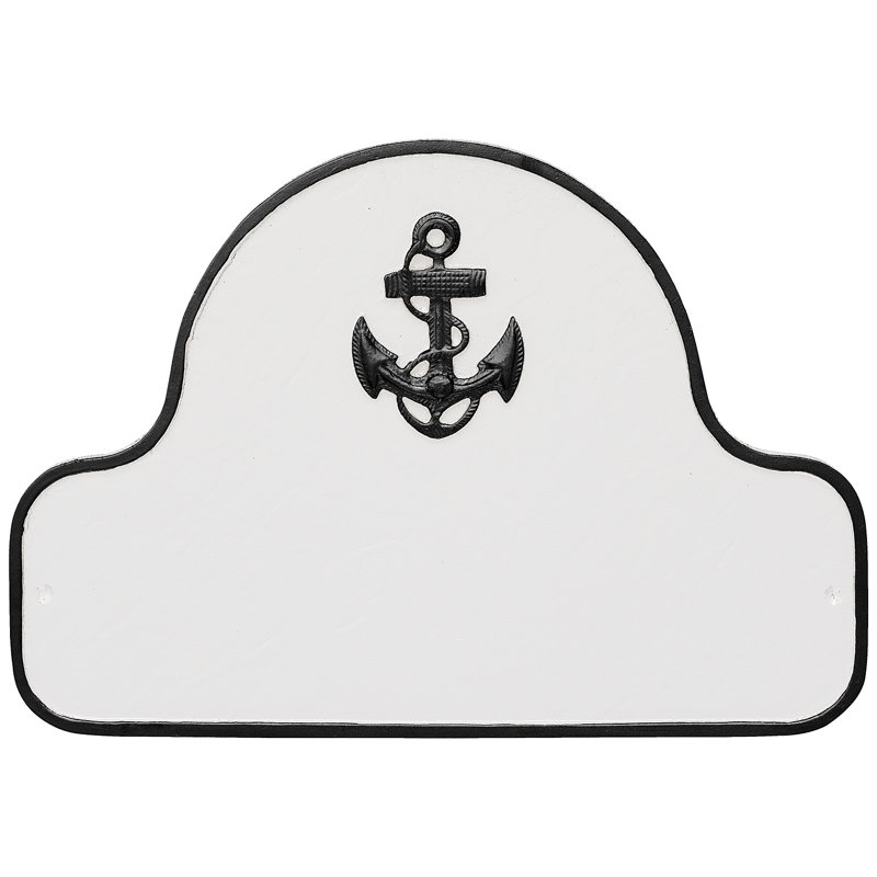 Plaque d'adresse Anchor Arch, White / Black, Oui