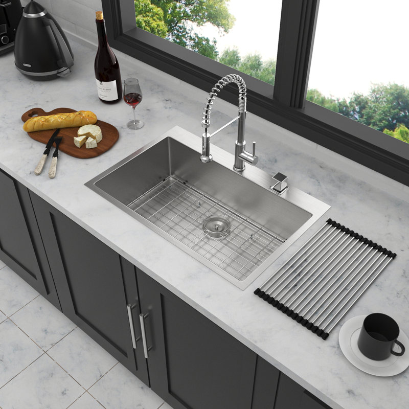 Commercial-Grade Drop-In Single Bowl Kitchen Sink