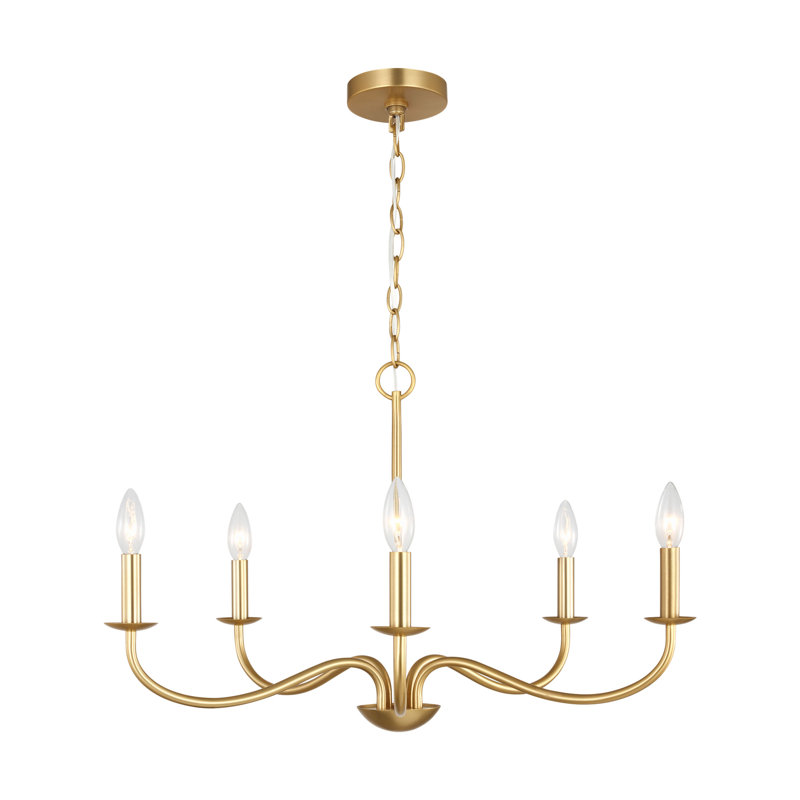 Abells Five Light Chandelier from Generation Lighting , Satin Brass