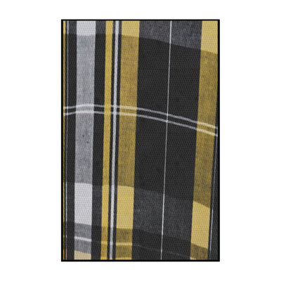 Tapis noir/jaune à motifs