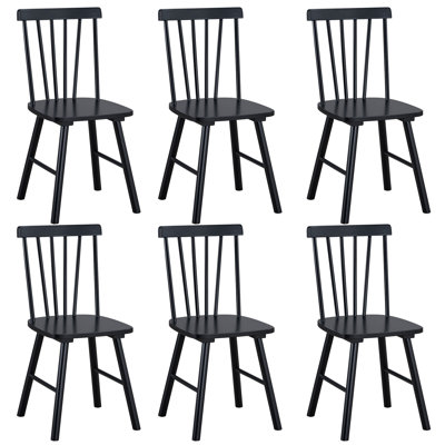 17" Wide Modern Farmhouse Solid Wood Windsor Back Dining Chair