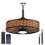 Ventilateur de plafond à brancher imperméable avec abat-jour extérieur en rotin de 20 po avec éclairage et télécommande Cissline