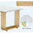 70.9" Modern Executive Desk In White With Gold Metal Legs, Wooden Office Workstation