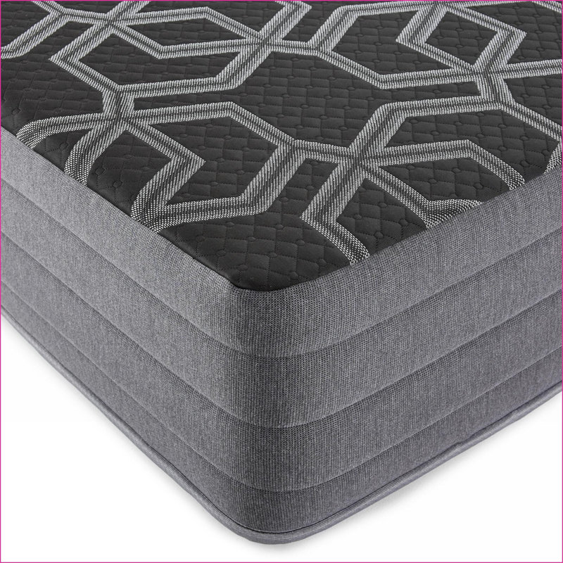 Mattresses: 12" Smooth Top Hybrid Medium Plush King Mattress | Foam+Spring | Black, King