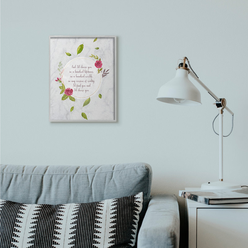« you choose the rose green inspiration word design », art textuel, H 14 po x l 11 po, Estampe numérique Farmhouse