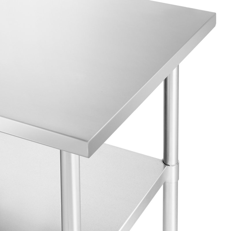 KUTLER Heavy Duty Stainless Steel Kitchen Prep Table with Adjustable Shelf