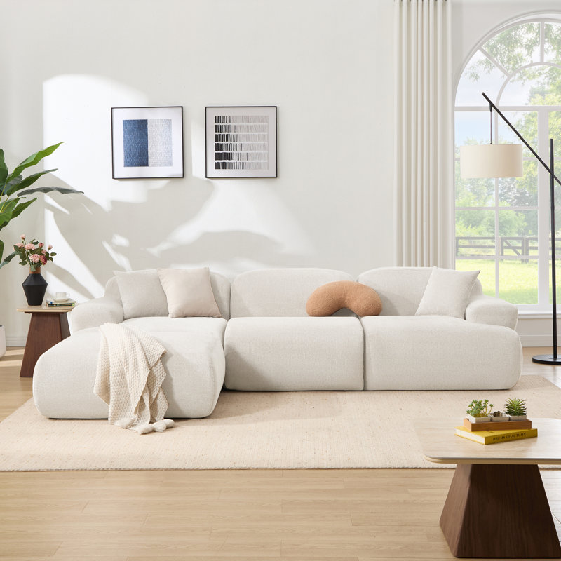 Canapé modulaire 118,5 po Comfy Cloud, Chenille beige