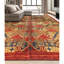 Tapis rouge et brun noué à la main de haute qualité