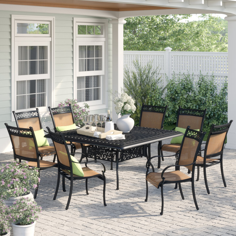 Lauri 9-Piece Patio Dining Set with 60'' Square Dining Table