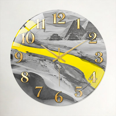 «Desert Landscape», horloge murale décorative moderne en verre 15,7 po