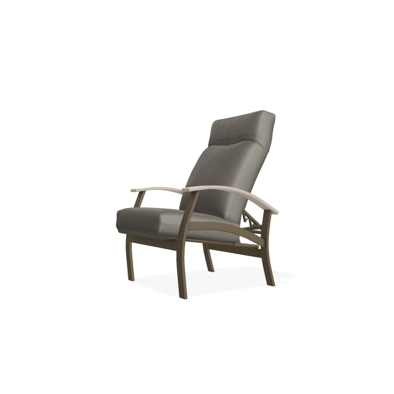 Chaise de patio inclinable avec coussins Askar, Bois de plage texturé, Mélange indigo, Désert P60