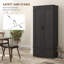 Armoire de rangement de 69 po de hauteur, armoire autoportante avec 2 portes, tiroir et tablettes réglables pour la salle à manger