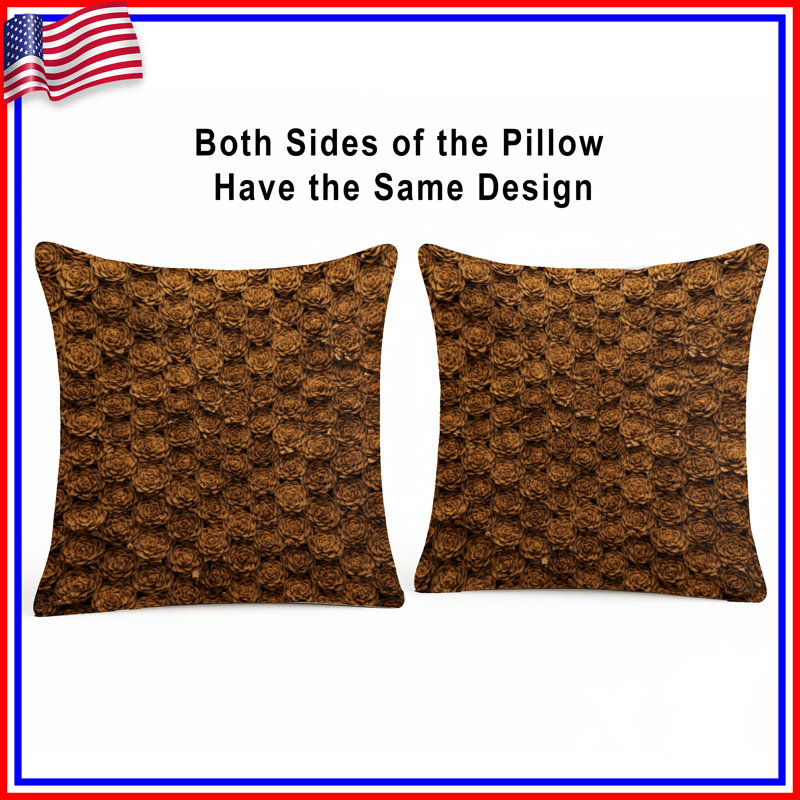 Coussins Brown Brown, 14 X 14 pouces