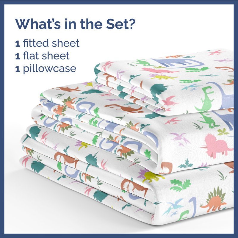 Kids Sheet Set, Soft Microfiber Bedding, Cozy & Breathable, Wrinkle Free Easy Care Bed Sheets, Twin Sheet Set + 1 Pillowcase
