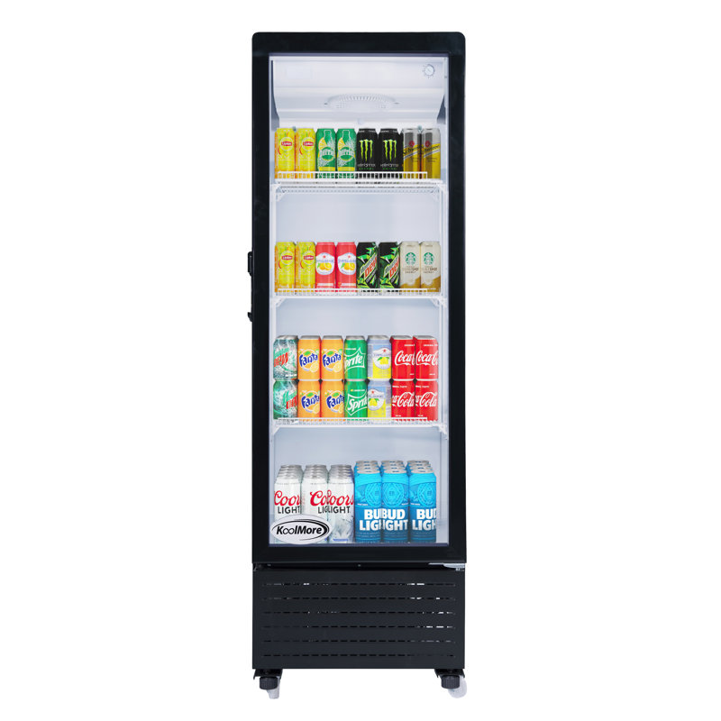 21-Inch Black Glass Door Commercial Display Refrigerator