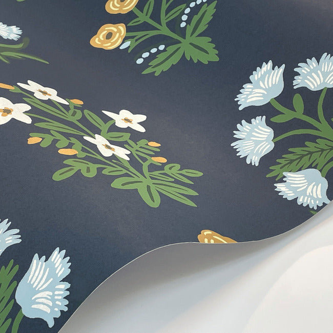 Mughal Wallpaper Double Roll, Navy