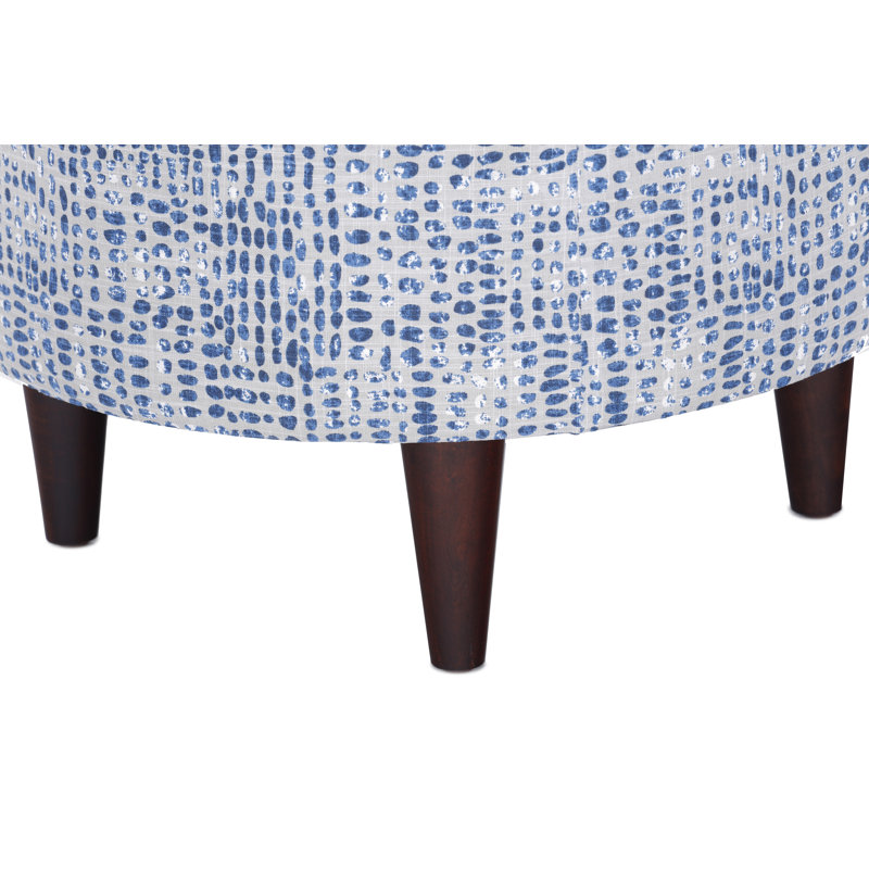 Repose-pieds standard rond 22 po Meila, 100% coton bleu vif / bleu / gris