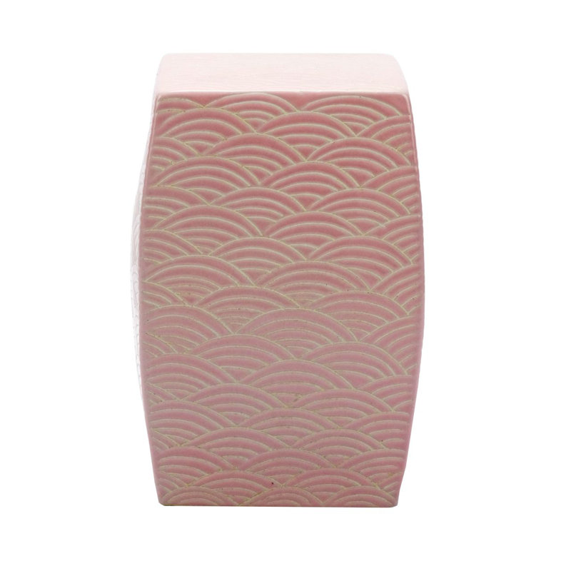 Tabouret de jardin carré wave, Rose