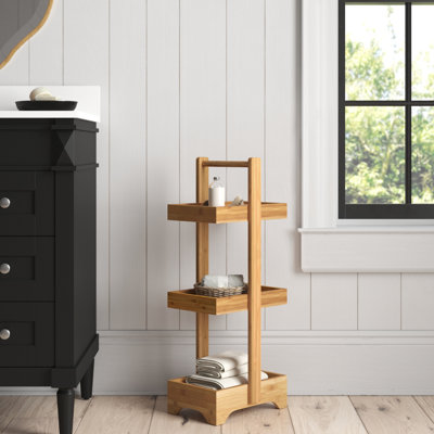 Ahkeem Solid Wood Bathroom Shelves