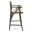 Tabourets de bar d'extérieur en bois d'acacia avec coussins, ensemble de 2