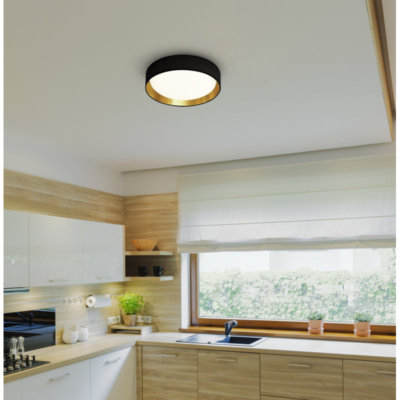 Terrence LED Flush Mount, Black, 12.5cm H x 50cm W x 50cm D