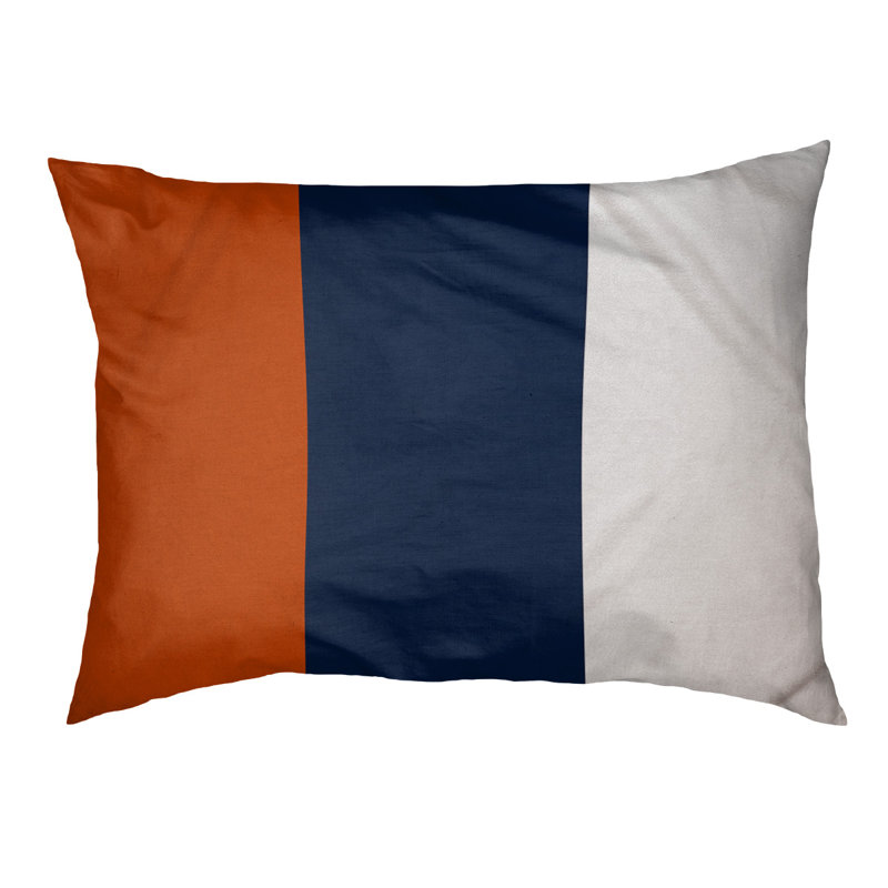 Oreiller Syracuse, Moyen (l 28 po x P 18 po x H 6 po), Orange / milieu bleu marine