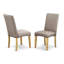 L'ensemble de table de cuisine 5 pièces pour 4 personnes comprend une table de salle à manger rectangulaire avec Dropleaf et 4 chaises Parson en tissu de lin kaki foncé, chêne-1789086694-1789086693-1789086683